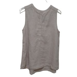 Tahari 100% Linen Sleeveless Top Size Large
